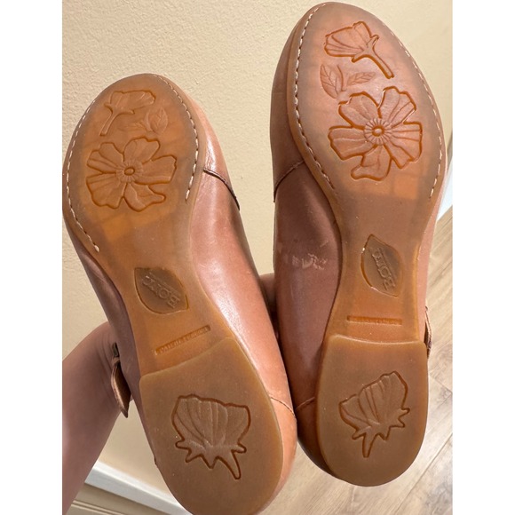 Born Leather Mary Jane Flats Tan Brown 8 Boho Bohemian Granola Cottagecore Shoes - Picture 7 of 7
